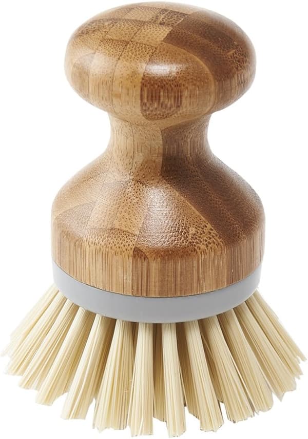 Palma diskborste med naturlig bambu, natur & grå, grå/trä, 6,7 x 6,7 x 9 cm