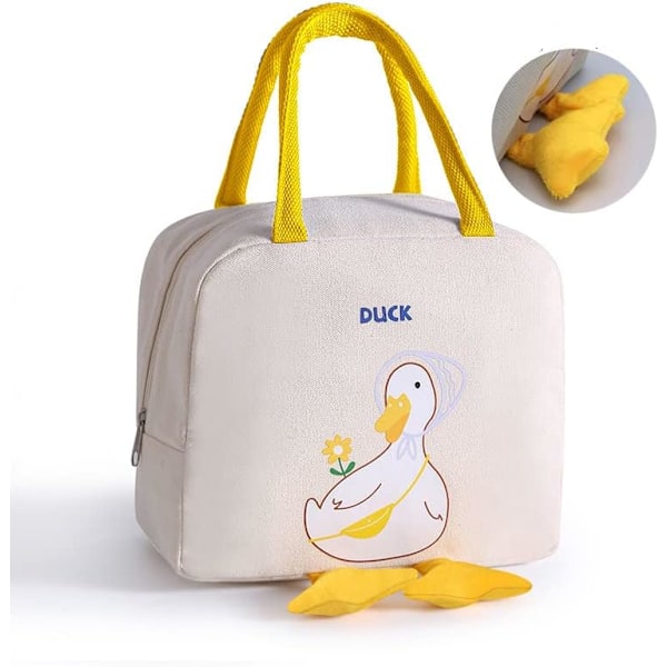 Bento Bag, Søt Tegneserie Matpose, Mote Matpose, Oppbevaringsisolasjonspose, Canvas Matpose