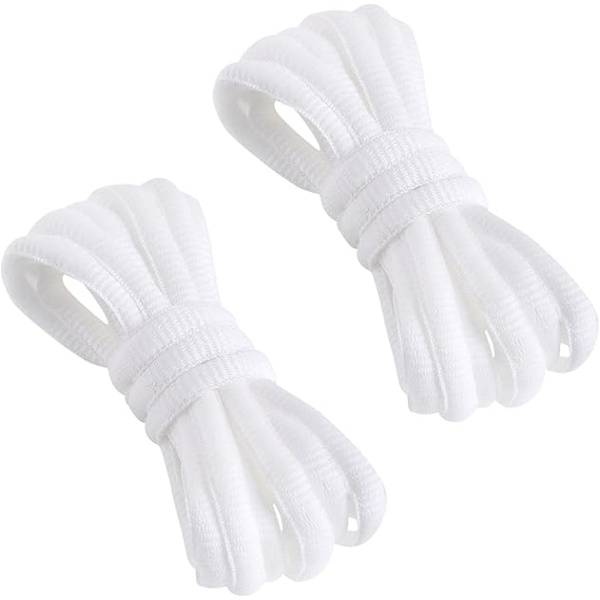 Ovale skolisser, 100 cm skolisser ovale til løbesko, basketballsko og sneakers - 1 par White