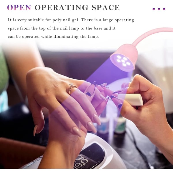 Hands Free LED UV -kynsilamppu, pyörivä hansikaulakoru Flash Cure Light kynsiin, Mini Lotus Nail Resin Light