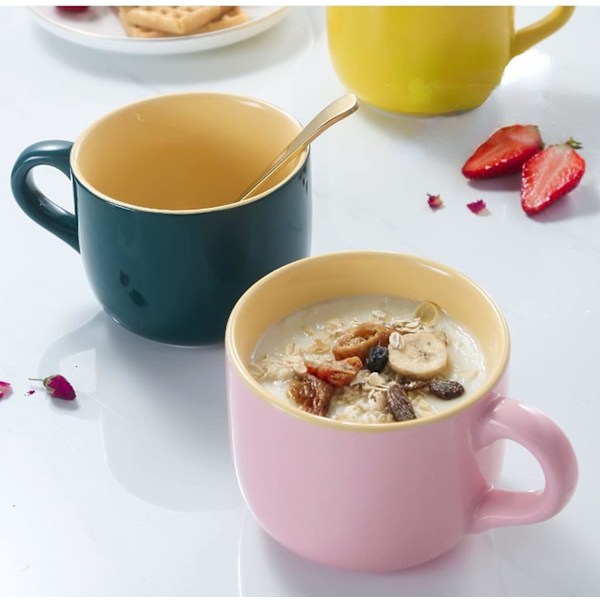 Stora muggar med handtag, kaffekopp, stor keramisk tekopp