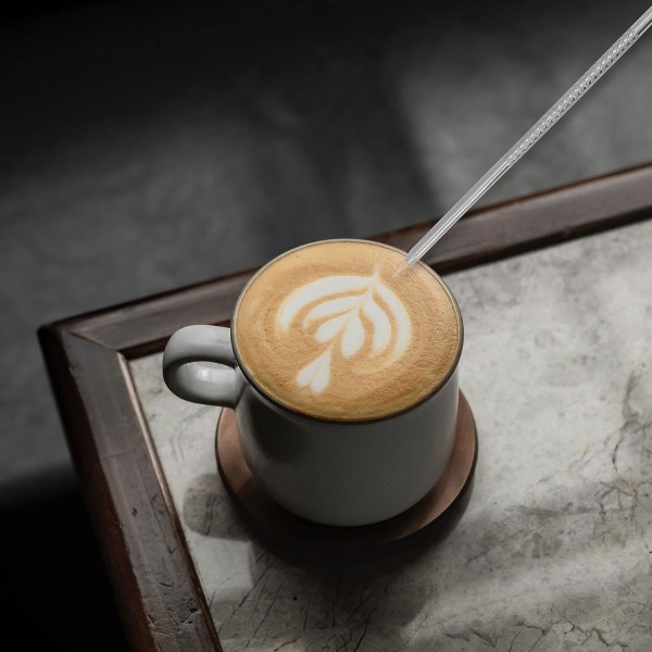 5 kpl ruostumattomasta teräksestä valmistettua kahvitaidekynää, kahvin koristeluun tarkoitettu työkalu cappuccino latte espresson koristeluun kotiin, keittiöön, kahvilaan