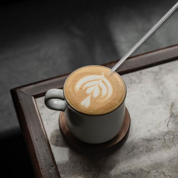 5 st rostfria kaffekonstpennor, kaffefancystygn baristaverktyg för cappuccino latte espresso dekorering hem kök café