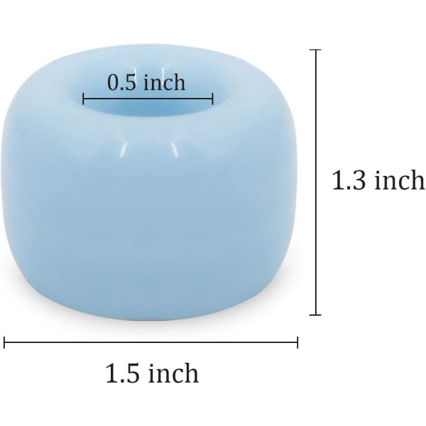 Mini keramik handgjorda par tandborsthållare ställ för badrumsskåp, blå, paket med 2