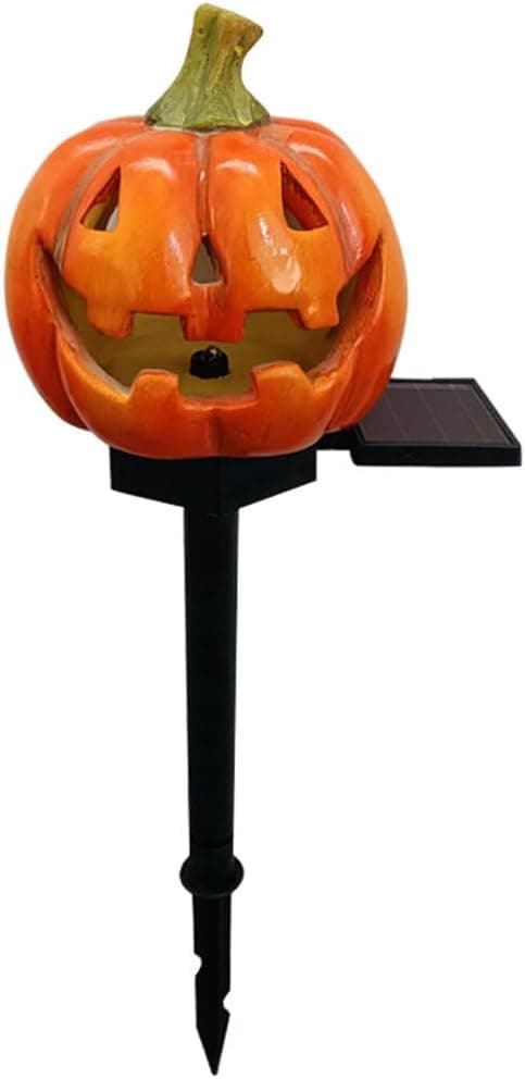 Halloween lysende gresskar hageplugger, hageskilt med batteridrevne og timer gresskarfigurer