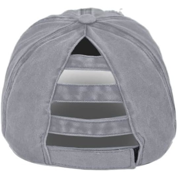 Unisex tvättad denim basebollkeps hög hästsvans keps [alla säsonger]