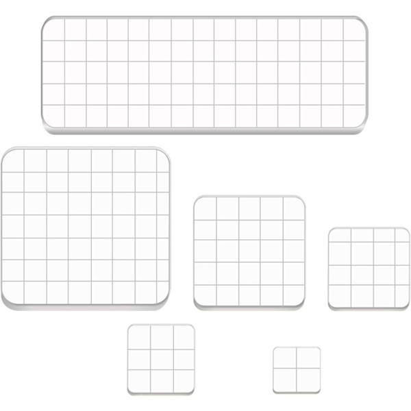 6 stämpelblock i akryl, transparenta stämpelblock med rutnät för scrapbooking och hantverk
