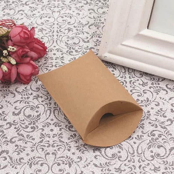 100 st Giftaskar 9*6.5CM Kraftpapper Godisask, med 55cm Rep