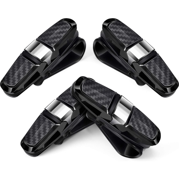 4Pcs Glasses Holders for Car Sun Visor, Sunglasses Holder Clip Hanger Eyeglasses Mount, Double-Ends Clip and 180 Degree