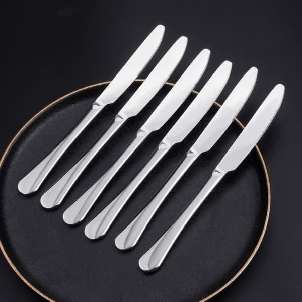 6 st Bordsknivar, Rostfria Middagsknivar, Rostfria Bordsknivar, Bordsbestickset, 23 CM