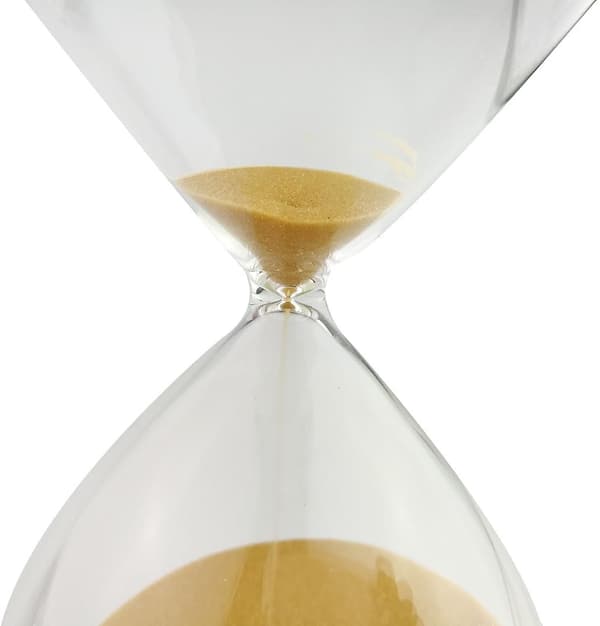 Mode farverigt sandglas, timeglas, timer, klart glat glas, skrivebordsdekoration, julefødselsdagsgave (5 minutter, brun)