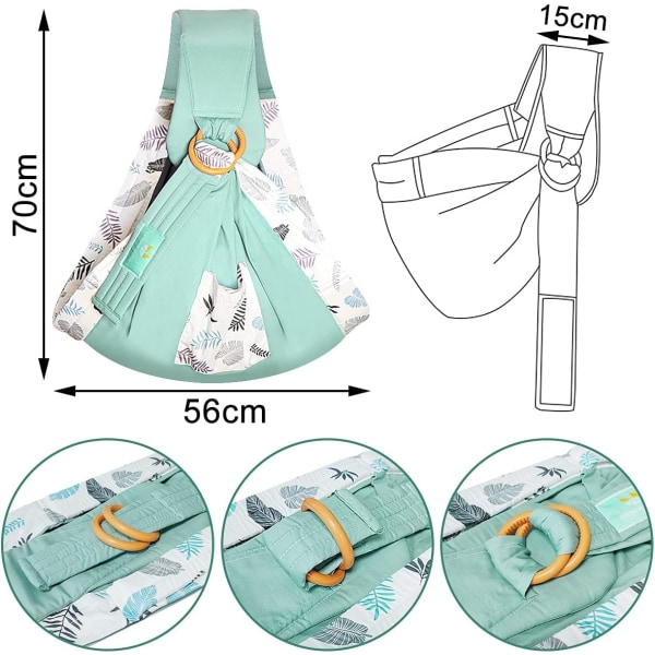 Baby Carrier All-in-1 Nyfödd Baby Wrap Carrier Hands Free Spädbarnssjal Amningsöverdrag Amning Justerbar