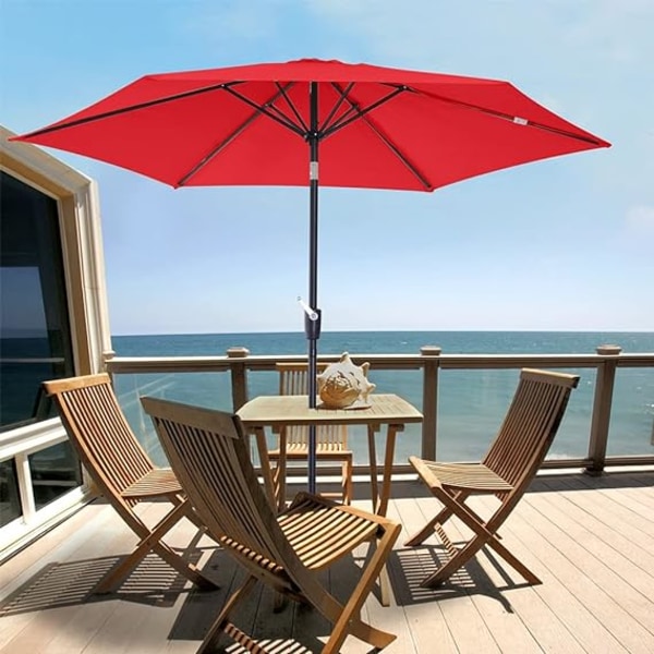 9,8 Ft Udskiftnings-Parasoldug, Universal Parasol Udskiftningsstof, Haveparasol Solskærm Dækning til Have Terrasse Have Strand bright red