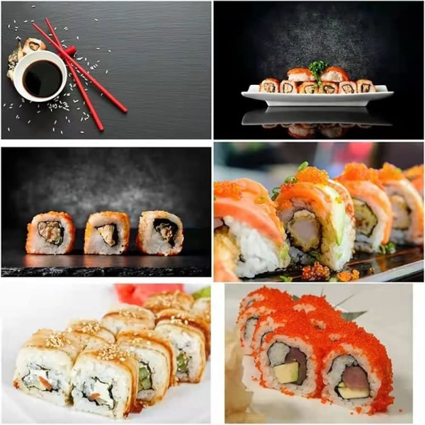 Återanvändbar sushimatta i PP-plast, rullande sushimatta, gör-det-själv-sushi-set, kakrullmatta