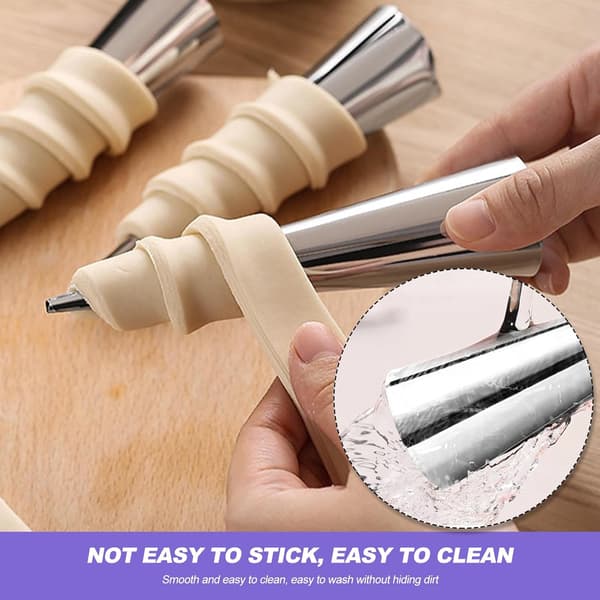 12 stk. Cannoli Forme Rør, Flødehornforme Non-stick Rustfrit Stål Cannoli Fløderulleforme til Bagning af Kager