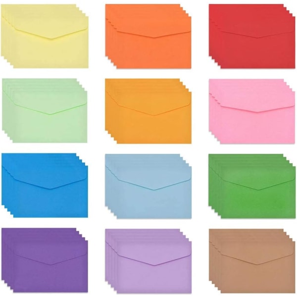 60 stk. Mini-konvolutter, små fargerike konvolutter flerfargede gavekonvolutter Thanksgiving-konvolutter gavekortetiketter (11,5*8,2 cm)