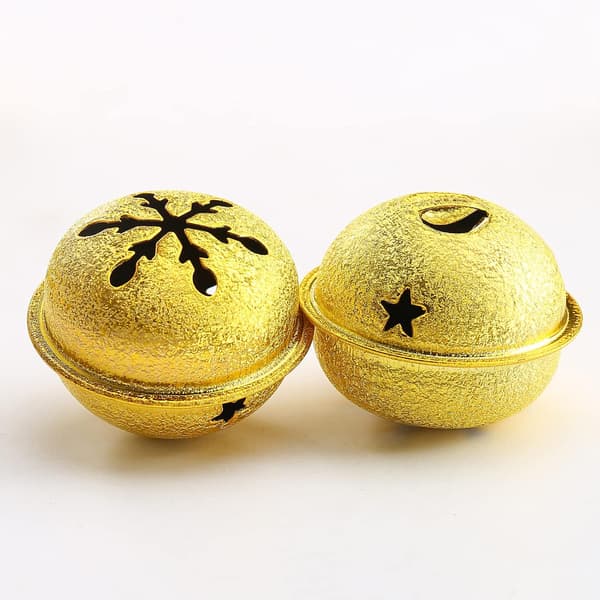 24 stk gull Jingle Bells til håndverk 4 cm metall juleklokker