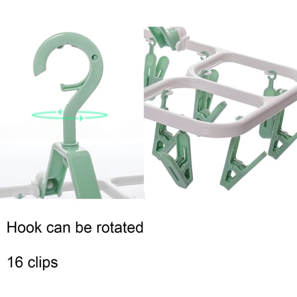 Sock Drying Rack, 2-pack plaststrumpor Hängare Fällbar Hängande Kläder Torkställ Klämmor för strumpor Underkläder Handdukar