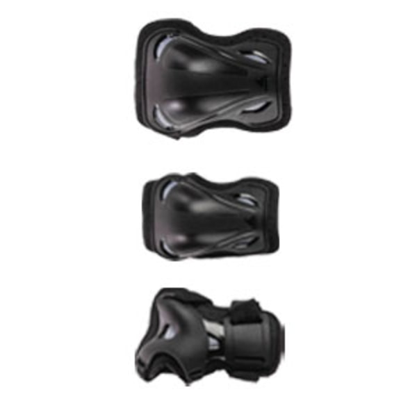 Skate Gear 3-pakkaus suojavarusteet, polvisuojat, kyynärsuojat ja rannesuojat, rullaluistelu, monilajinen suojaus, unisex, musta