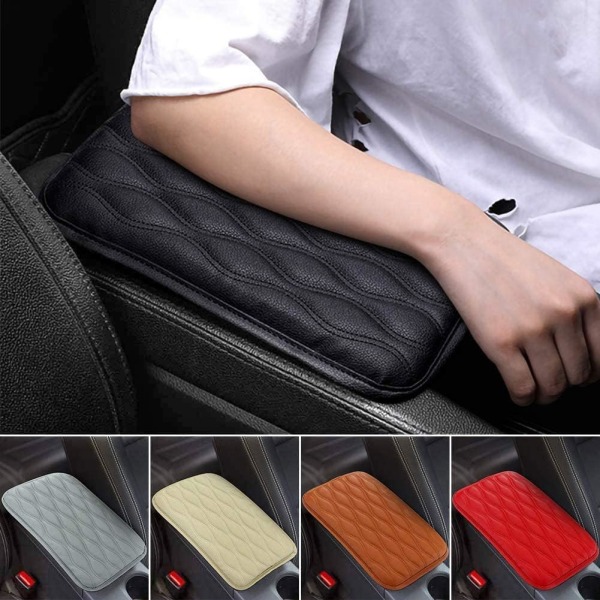 Auto Center Console Cover Pad Universal Fit for SUV/Truck/Car, Waterproof Car Armrest Seat Box Cover, Auto  Leather