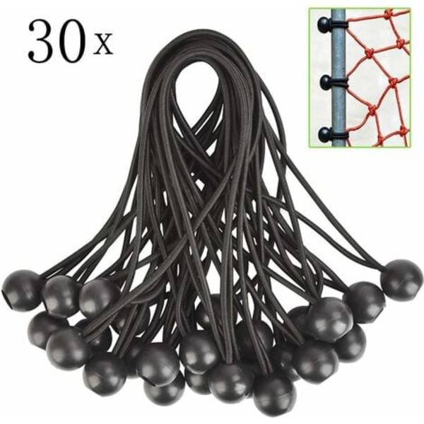 30 st Bungee-sladd, gummiband med kula, för presenning, paviljong, tält, gardiner, trädgårdsnät. Växthusöverdrag, släpvagnsöverdrag.