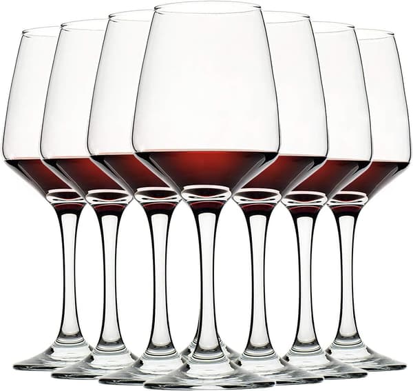 Vinglas sæt med 8, 12oz, blyfri, klart, holdbart glas