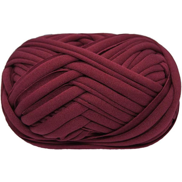 T-shirt garn strikkegarn stof hækling klud til sommer hånd DIY taske tæppe pude hækling projekter Wine Red