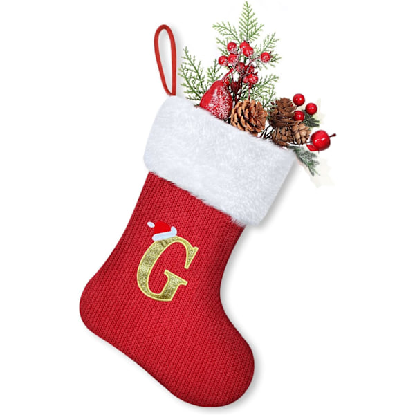 Personalized Christmas Stocking Embroidered Santa Stocking Hanging Ornaments Christmas Decorations for Christmas Tree and Home Fireplace G