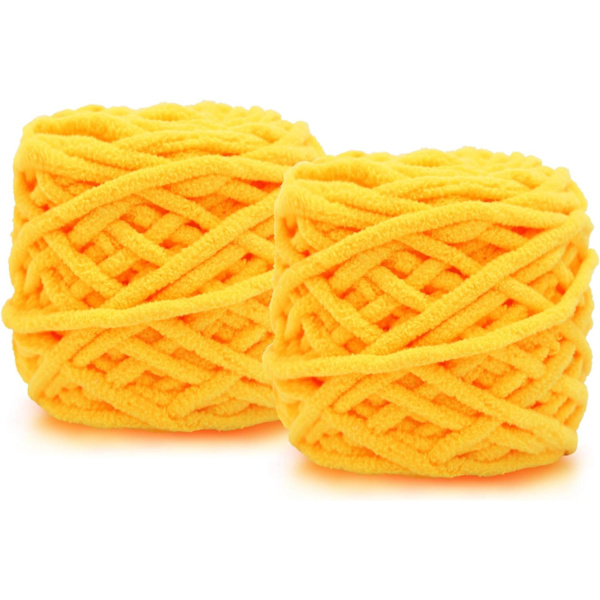 2X100g Chunky Garn för Stickning Ullboll Gjort av Bomull, Ull och Akryl Mjuk och Varm Väva Halsduk och Tofflor DIY Plysch Stickning.