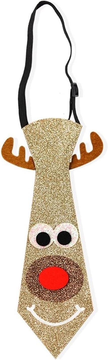 Kläddekorationer, Nyår Julslipsar, Tomtens snygga slips, för juldräktskul, (Leende älg)