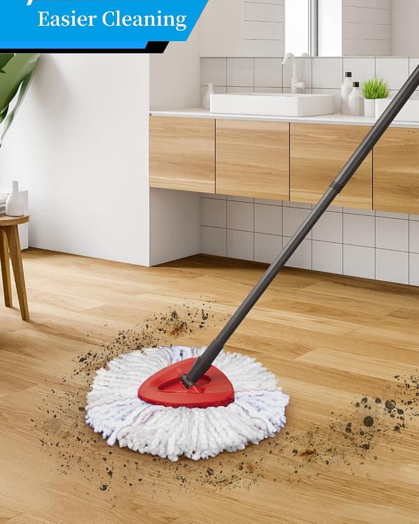 3-pakning moppehoder, kompatible med Vileda, 2-i-1 Turbo moppehode-erstatning, mikrofiber spinmopp-påfyll (hvit)
