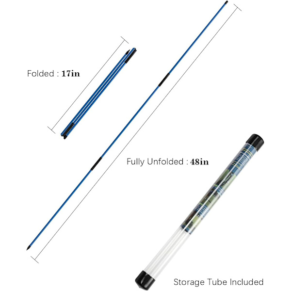 Golf Alignment Sticks - Sammenklappelige Golf Træningsstænger til Sigte, Putting, Fuld Sving Træner, Holdningskorrigerende med Klart Rør Etui