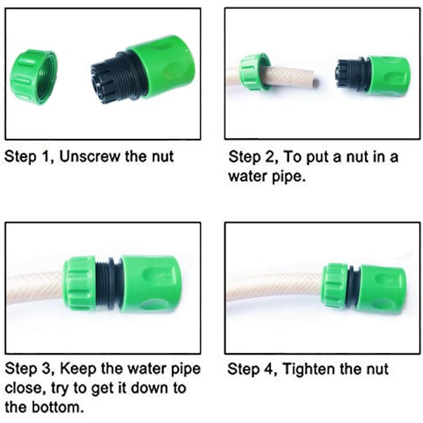 8-pak Have Slangekobling, passer til 1/2 tommer (15 mm) Slangeende Hurtigkobling & Reparation