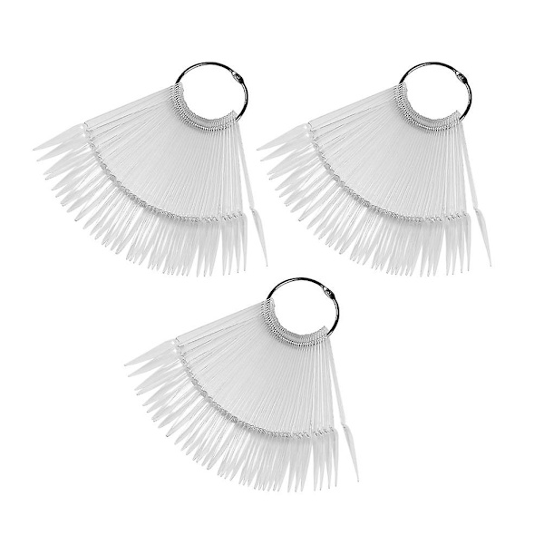 3 set fan nagelfärg display manikyr övning stick nagelkonst display transparent