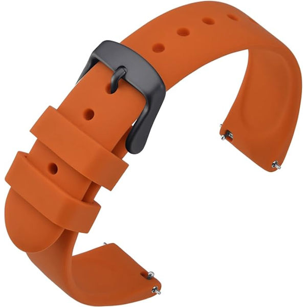 Klokkestropper, silikon hurtigslipp myk gummibånd erstatningsarmbånd 18 mm, rustfritt stålspenne