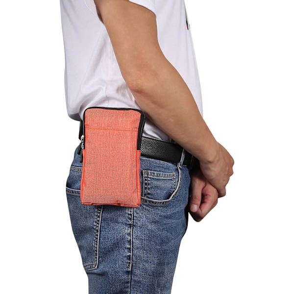 Puhelin Olkavyölaukku, Puhelimen Vyökiinnike, Olkapussi Vetoketjulla Ristiin orange color Small size