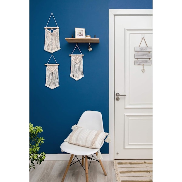 Liten Macrame Väggbonad, 3-Pack Konstvävd Väggdekor Boho Hem Chic Dekoration 8\"Bx 14\"L