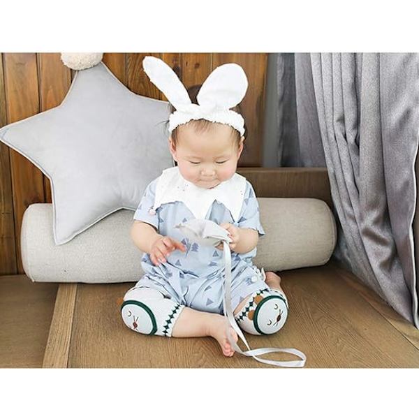 1 par baby knäskydd baby knäskydd för krypning, unisex baby krypning halkfri knä, halkfri mjuk krypning knä lämplig för 0-36 månader Dark Green Mickey