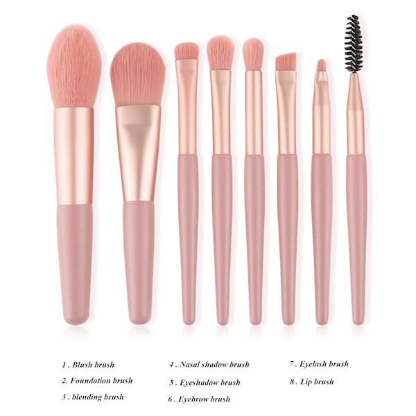 8-delt makeupbørste sæt foundation børste makeup børste