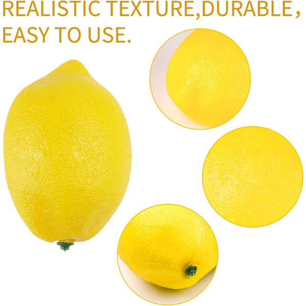 20 st konstgjorda citroner och limefrukter falska frukter citroner för hem hus kök fest dekoration, 3'' X 2'' gul