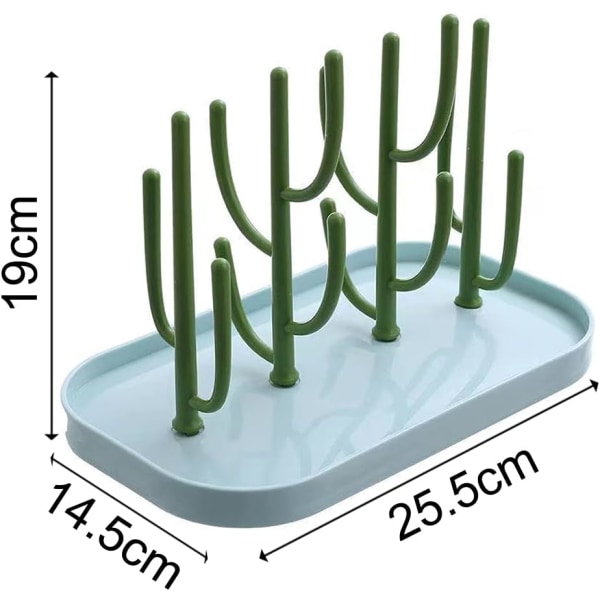 Babyflaske tørkestativ flasketørkerholder med brett kaktus koppholder for flasker, smokker, kopper, pumpedeler