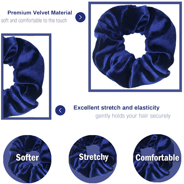 Hårbånd scrunchies til kvinder, premium fløjl hårbånd
