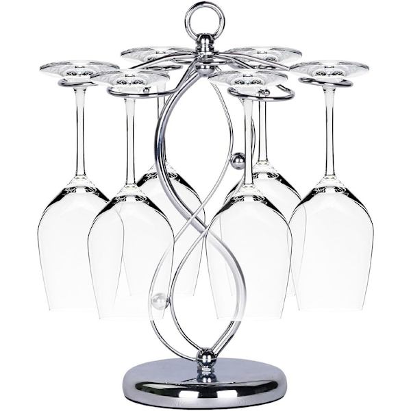 Vinstativ i rustfritt stål, elegant tørkestativ for glass/vinglassholder/oppbevaring av stettglass