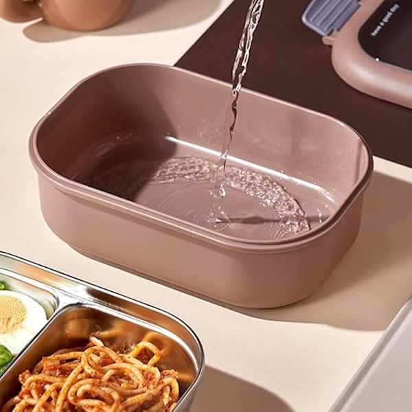 Isolerad matlåda i rostfritt stål med fack, söt matlåda, läckagesäker, dubbelsidig låsdesign, mat-/fruktförvaringsbehållare color 1