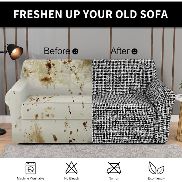 Sofaovertrekk, elastisk sofaovertrekk, sofaovertrekk, sklisikkert sofaovertrekk Carlo 185cm