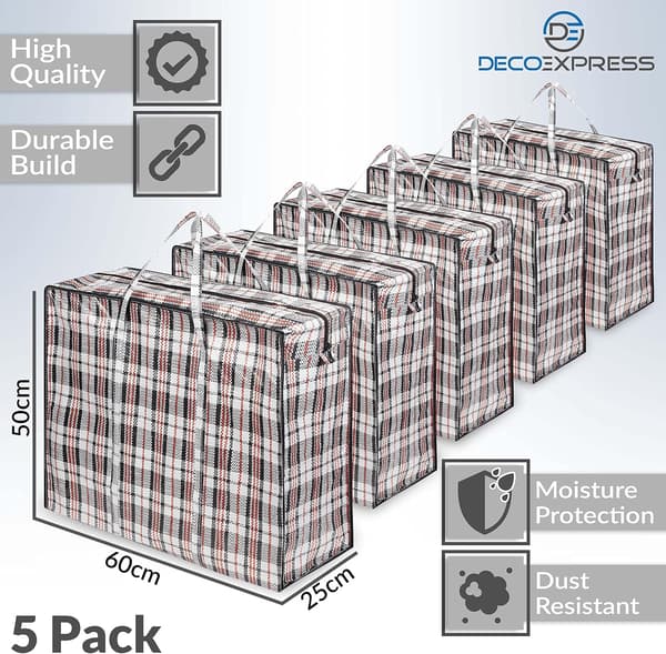 Store veske med glidelås - Multipack (5-pakning)