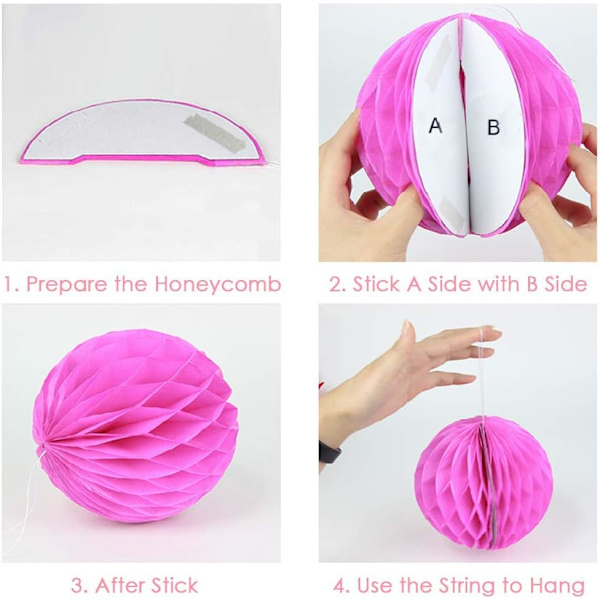 16 Pakk Blandet Honeycomb Baller Bord Senterstykke Girlander Silkepapir Bryllupsfest Dekorasjon (Fargerik)