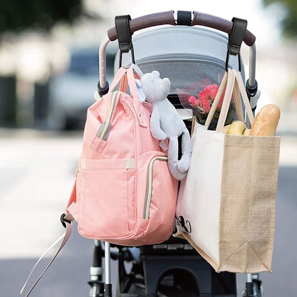 Barnvagnskrokar, 2 Stycken Buggy Clips Bärsele Barnvagnskrokar, Väskkrokar för Barnvagn, Barnvagnskrokar för Väskor, Svart
