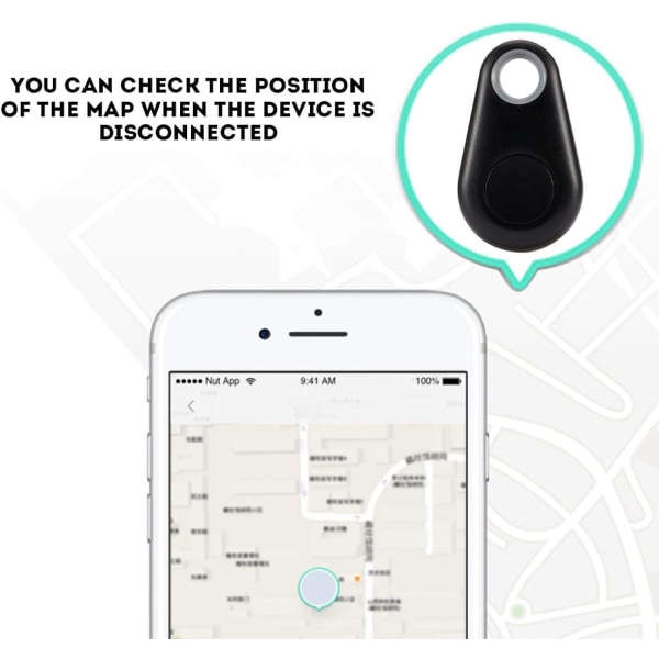 Smart Tag Bluetooth Anti-lost Tracker Trådlös Nyckel Tracker GPS Locator för iOS/iPhone/Android