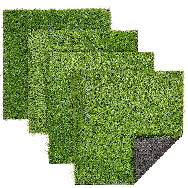 Konstgräsmattor, konstgräsmatta för dekoration, placemats, bordslöpare (12 x 12 tum, 4-pack)